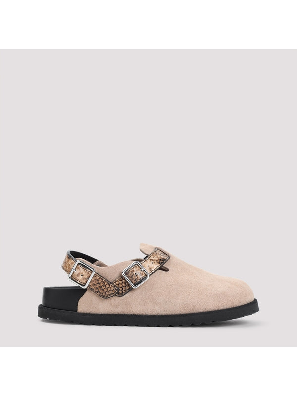 Tokio Snake-Effect Suede Sandals