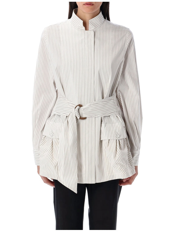 Stripe Cotton Blend Jacket