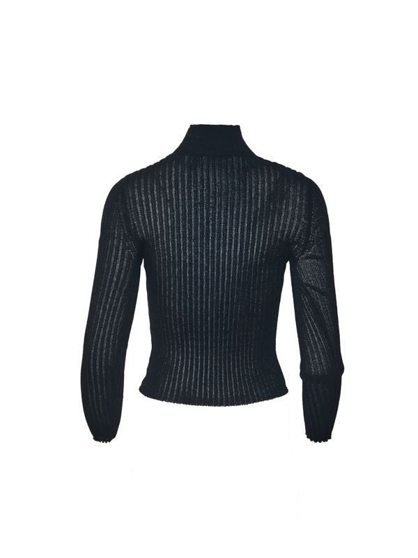 Bow Detail Long Sleeve Turtleneck Top