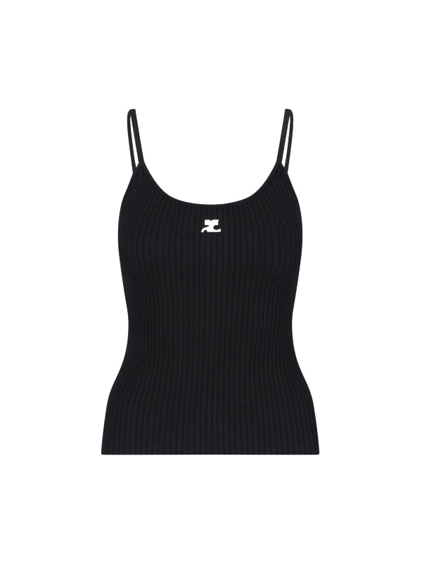 Courrèges - Reedition Logo Rib Tank Top - Jente