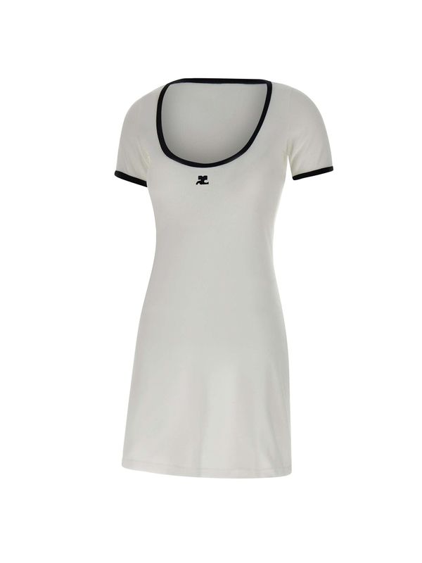 Logo Detail Cotton Short Sleeve Dress