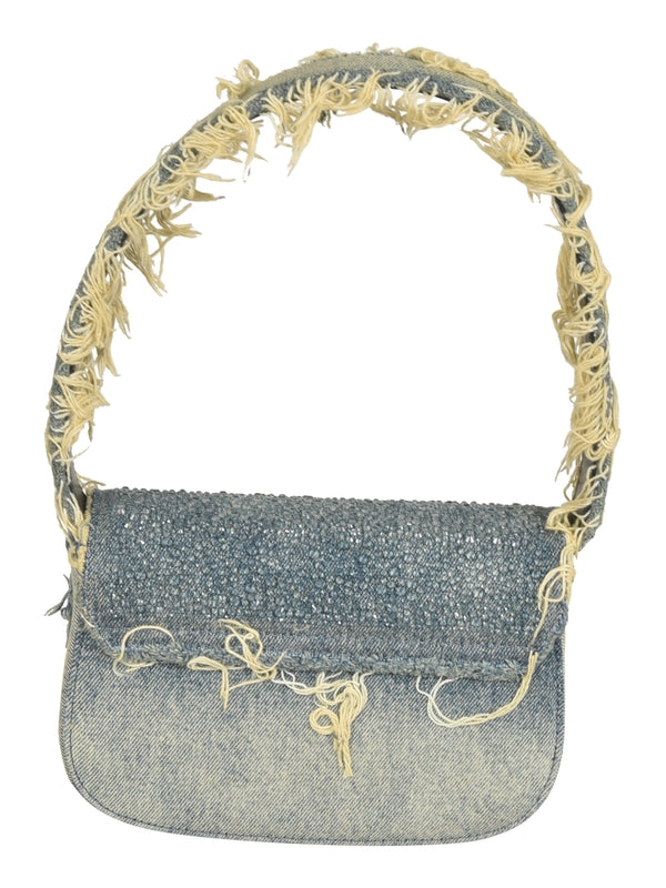 1dr Denim Crystal Shoulder Bag