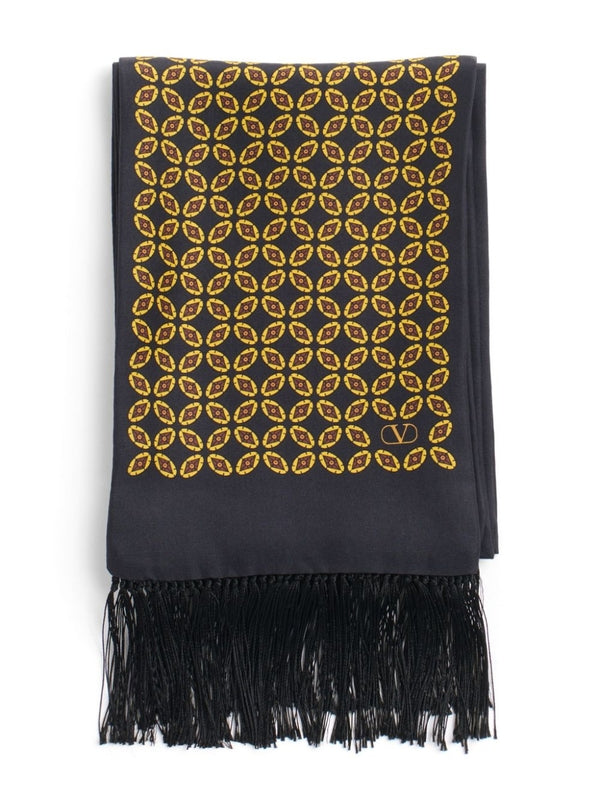 Allover Printing Fringe Silk
  Scarf