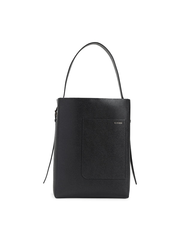 Pocket Detail Calfskin Medium Bucket Bag