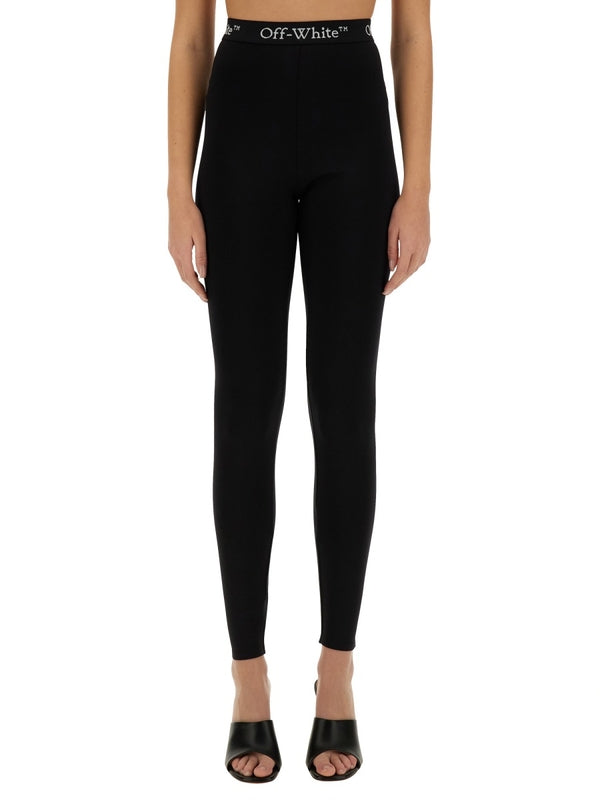 Logo Banded Nylon Blend Leggings