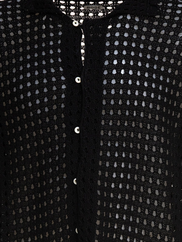 Tassel Openwork Cotton Cardigan