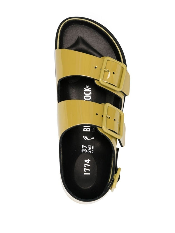 Milano Buckle Detail Patent Leather Sandals