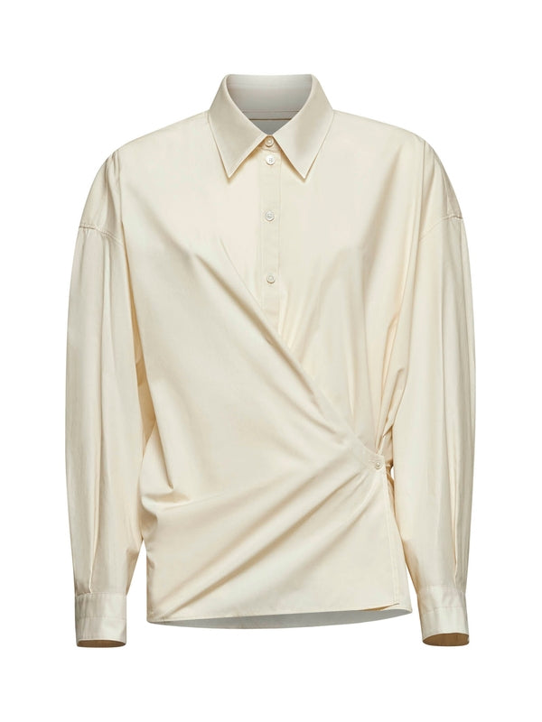 Beige Asymmetric Cotton Shirt