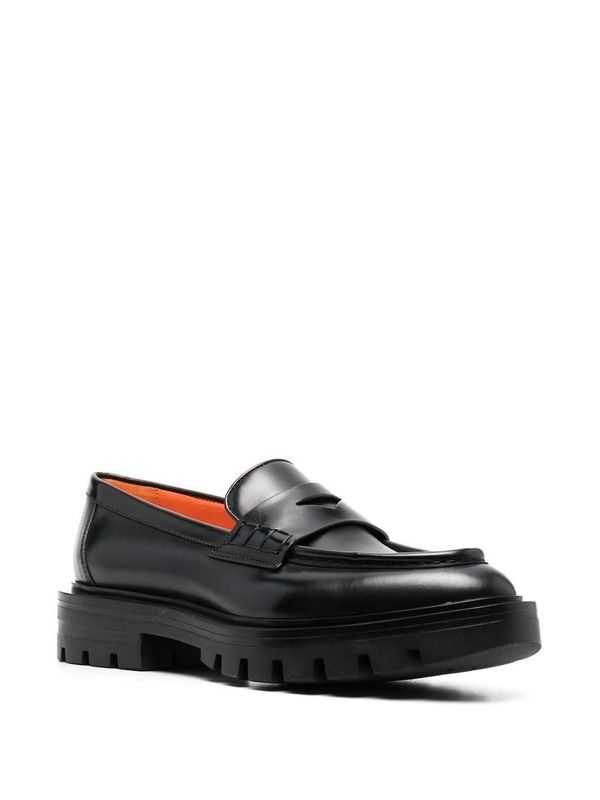 Black Leather Penny Loafers