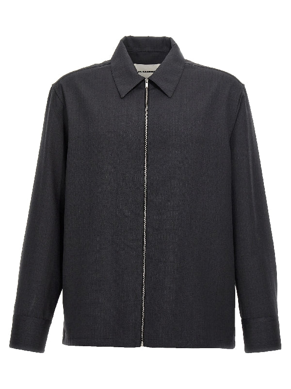 Zip Up Shirt Wool Jacket