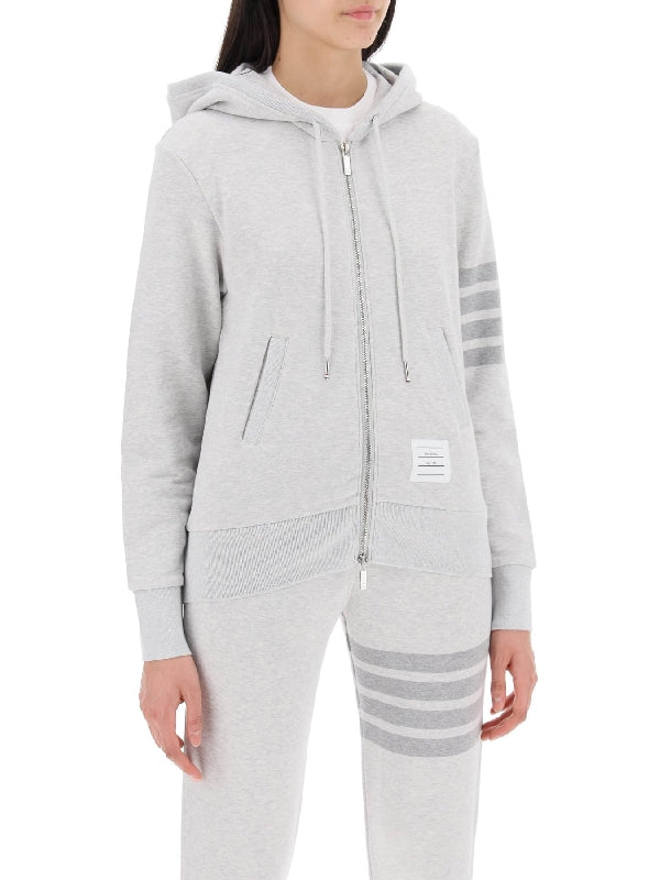 4-Bar Stripe Cotton Hooded Zip-up - Jente