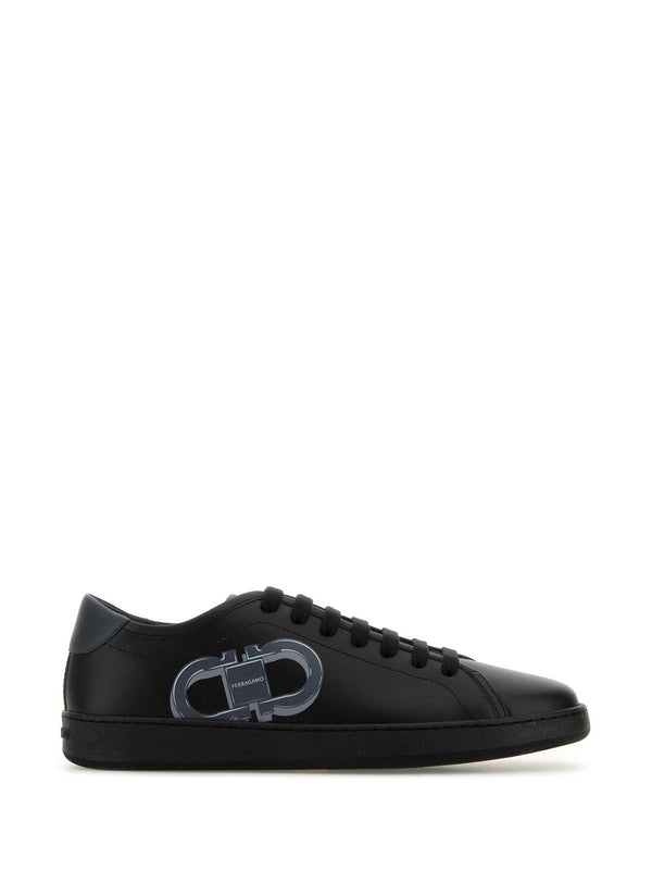Double Gancini Leather Sneakers
