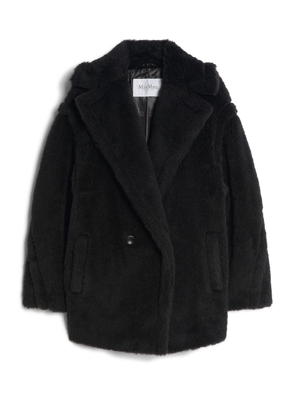 Black Alpaca Wool Shearling Jacket