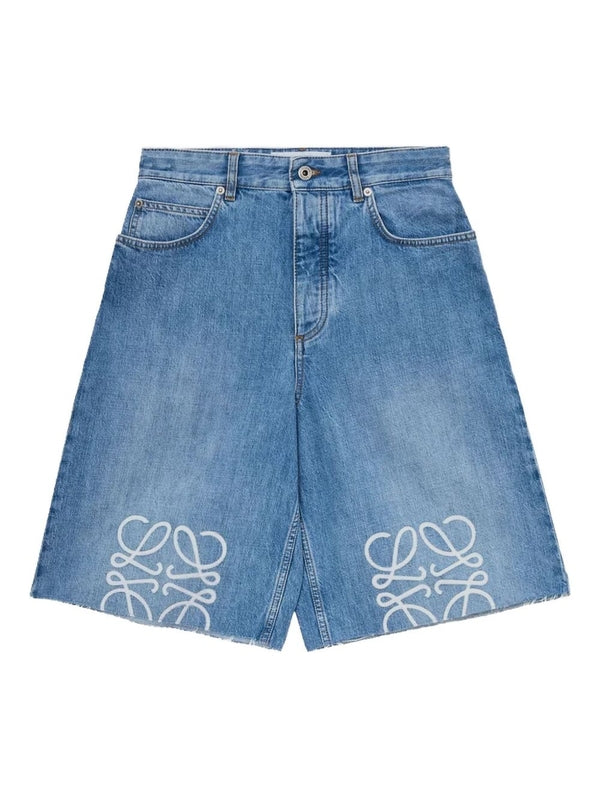 Anagram Logo Denim Shorts