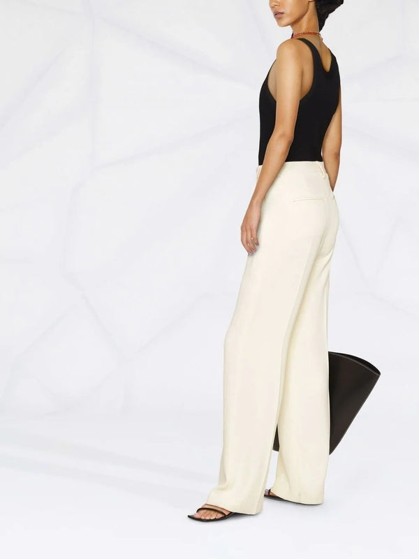 high-waisted straight-leg tailored trousers Tailored Pants