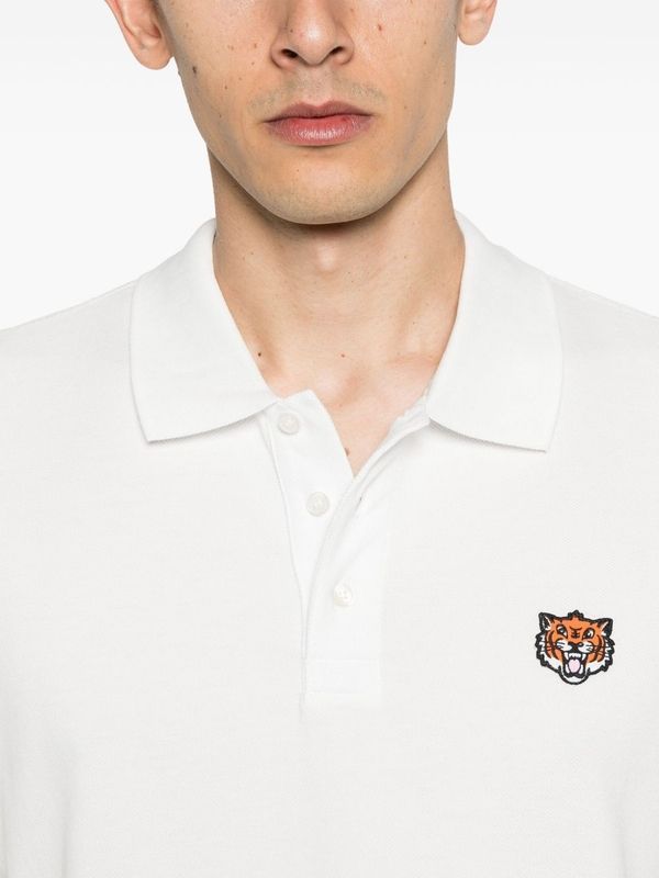 Tiger Logo Cotton Polo Shirt