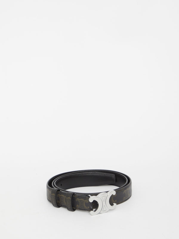 Triomphe Buckle Leather Belt