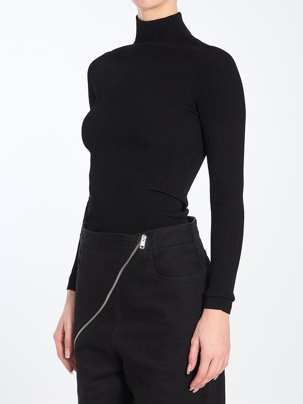 High Neck Rib Knit Bodysuit