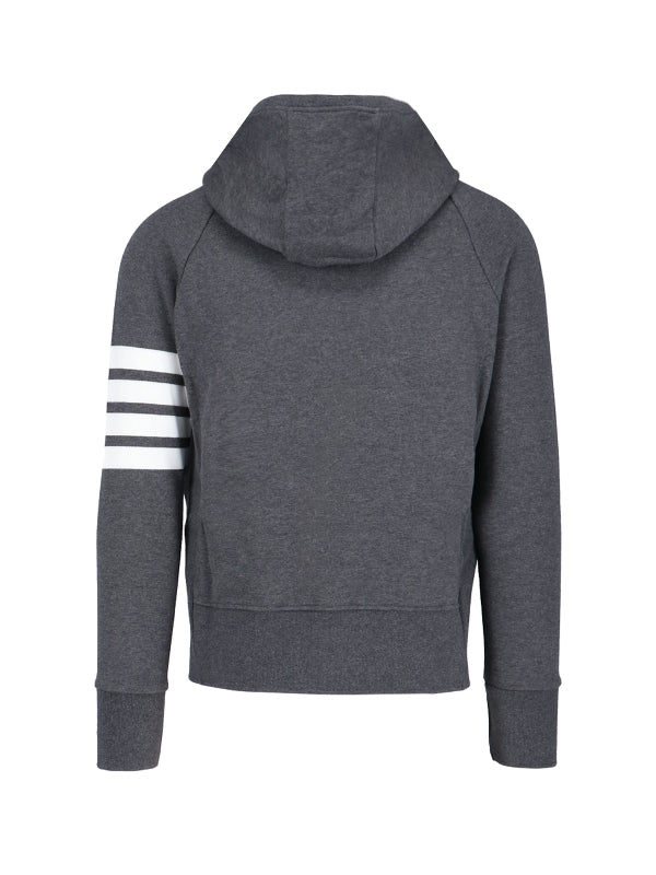 4-Bar Cotton Hooded Zip-Up