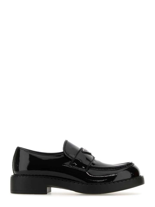 Triangle Logo Patent Leather Loafers