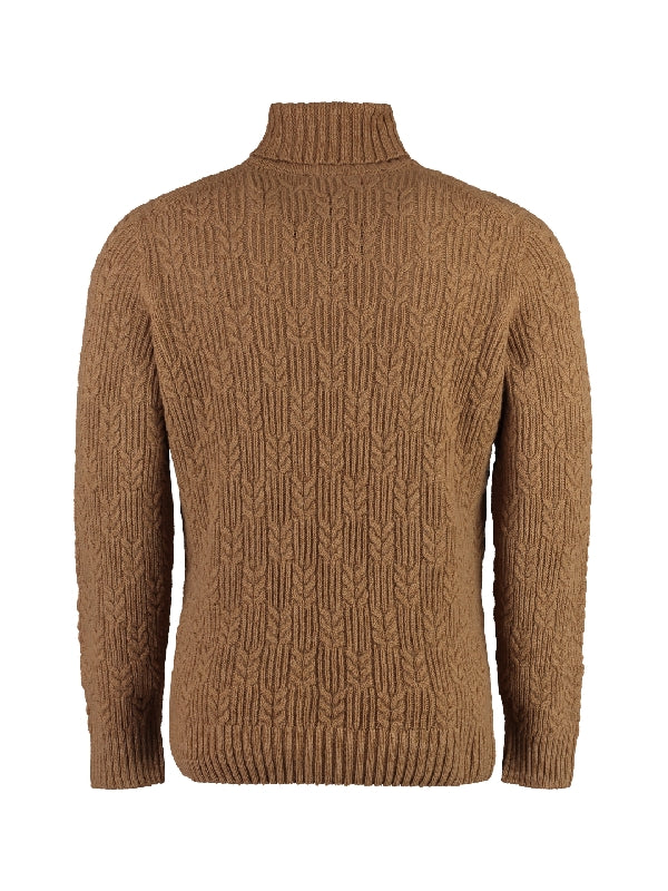 リブラムウールハイネックニット