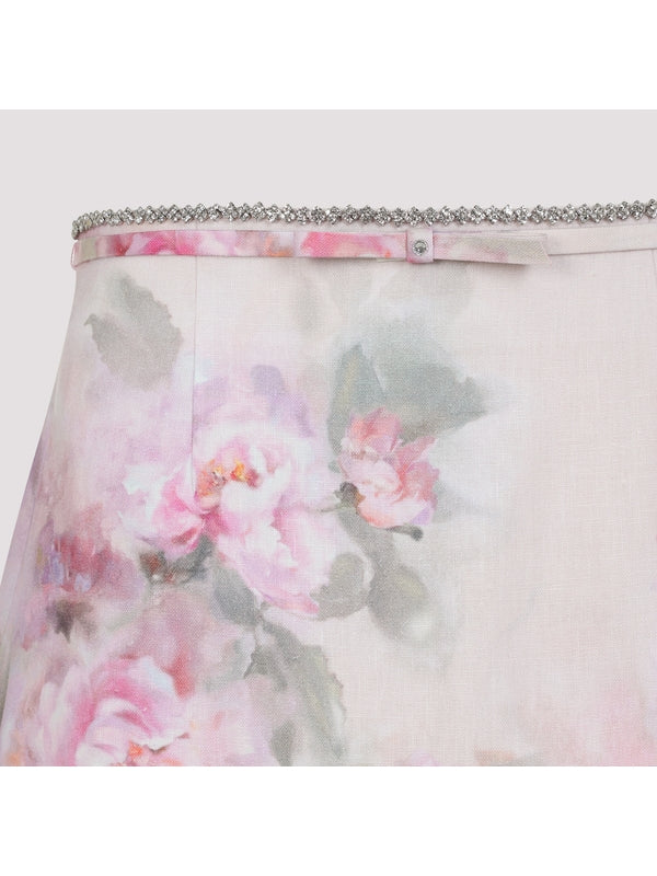 Crush Scallop Flower Mini Skirt