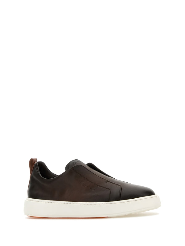 Slip-On Leather Low-Top Sneakers