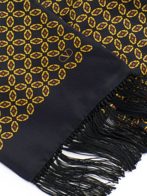 Allover Printing Fringe Silk
  Scarf