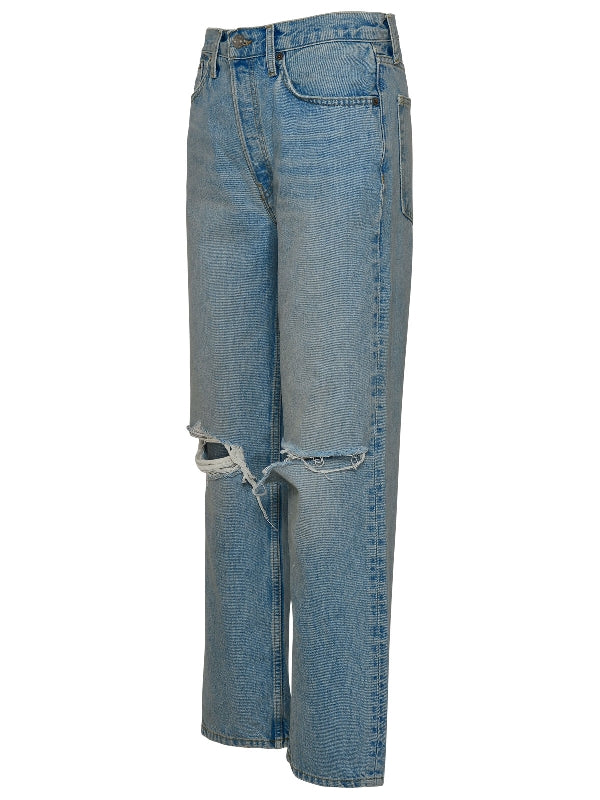 90s Low-Slung Distressed Denim