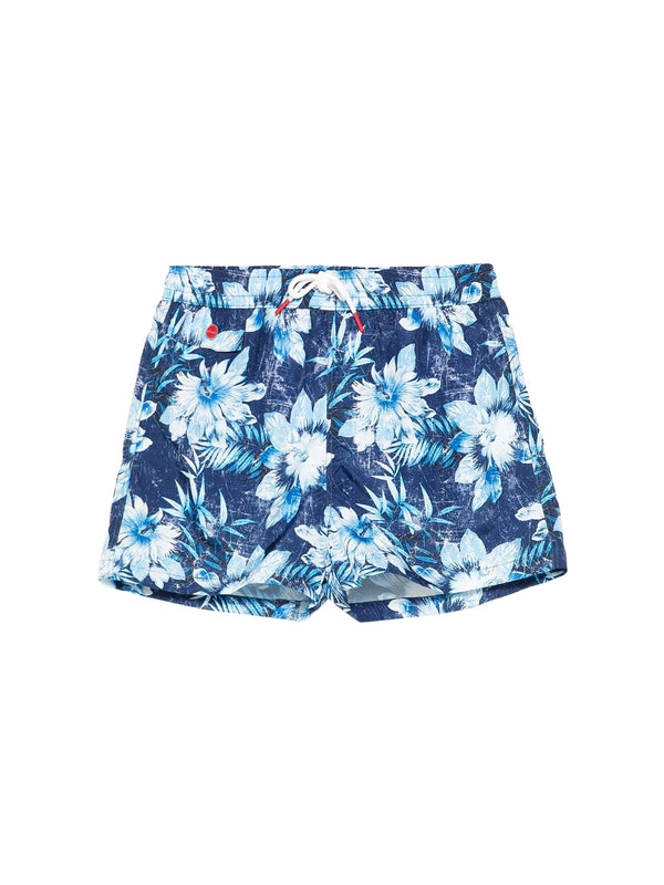 Drawstring Allover Printing Swim Shorts