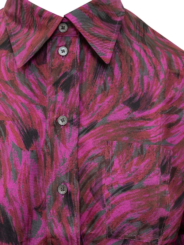 All-Over Pattern Silk Shirt