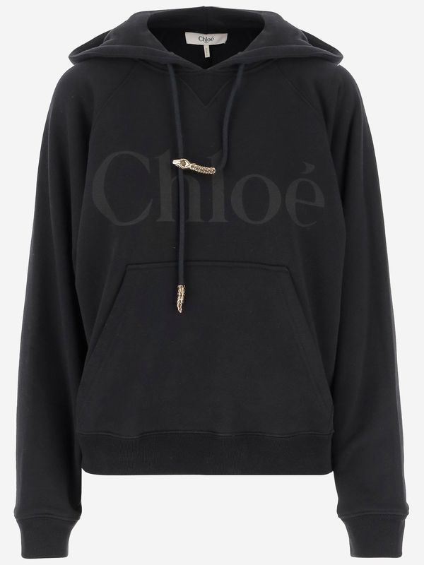 Logo Jacquard Drawstring Cotton Hood