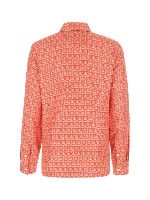 All-over Gancini Printing Silk
  Shirt