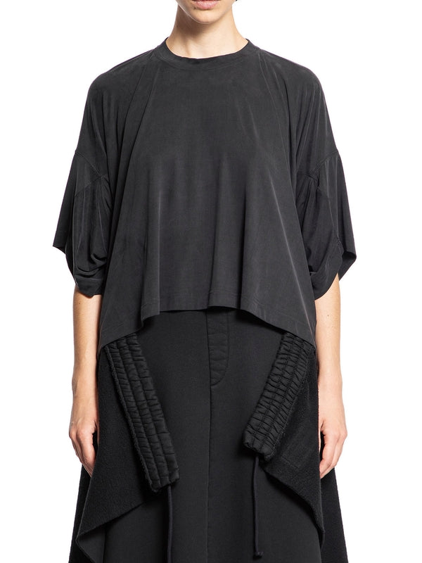 Black Back Pleats T-shirt