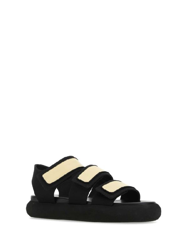 Fabric Leather Velcro Sandals