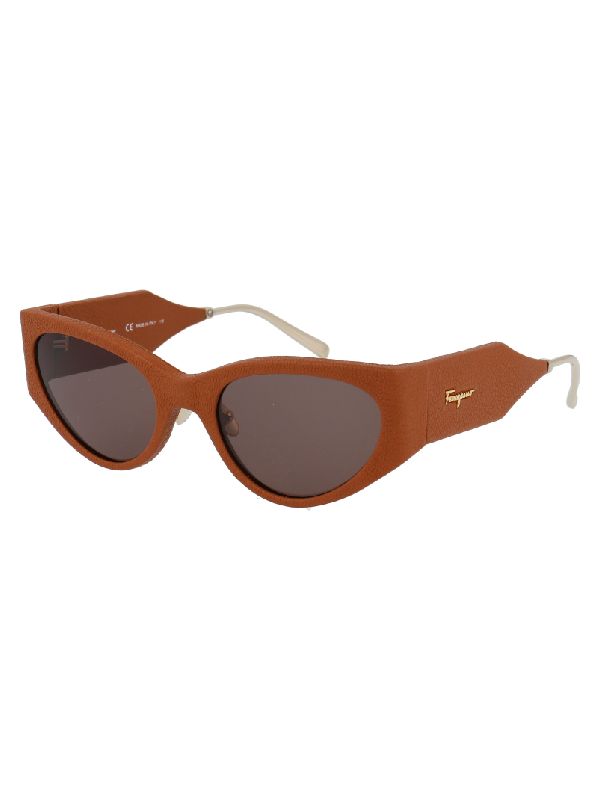 Textured Frame Logo Sunglasses