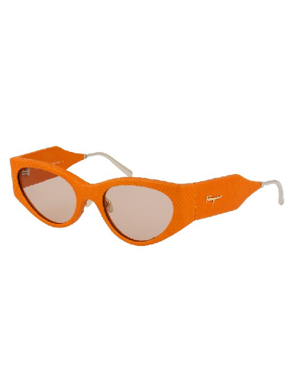 Textured Frame Logo Sunglasses
