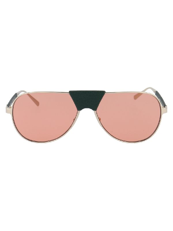 Two-tone Logo Temple Aviator Sunglasses