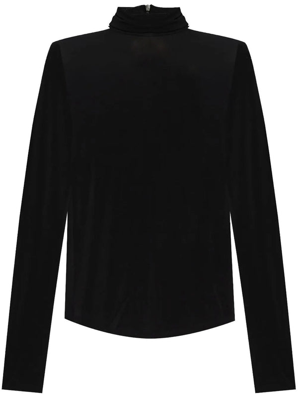 Yoela High Neck Viscose Long Sleeve Top