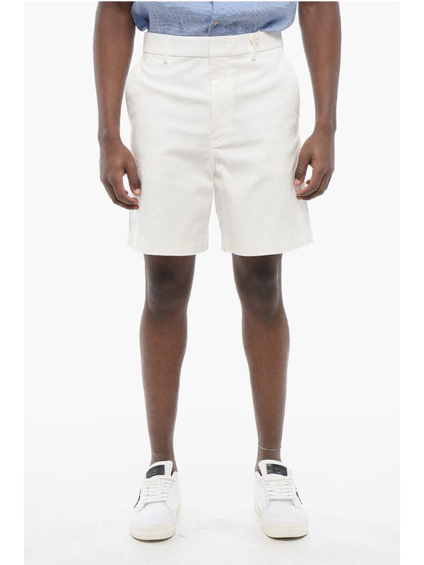 White Cotton Bermuda Shorts