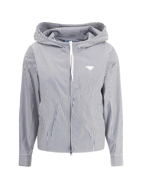 Triangle Logo Stripe Hooded Jacket