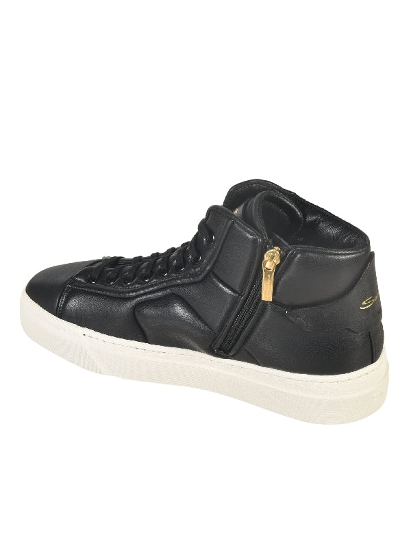 Logo Side Zipper High Top Sneakers