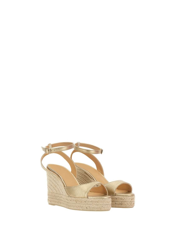 Castañer Gold Wedge Sandals
