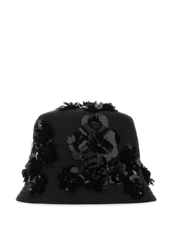 3d Flower Detail Triangle Logo Bucket Hat