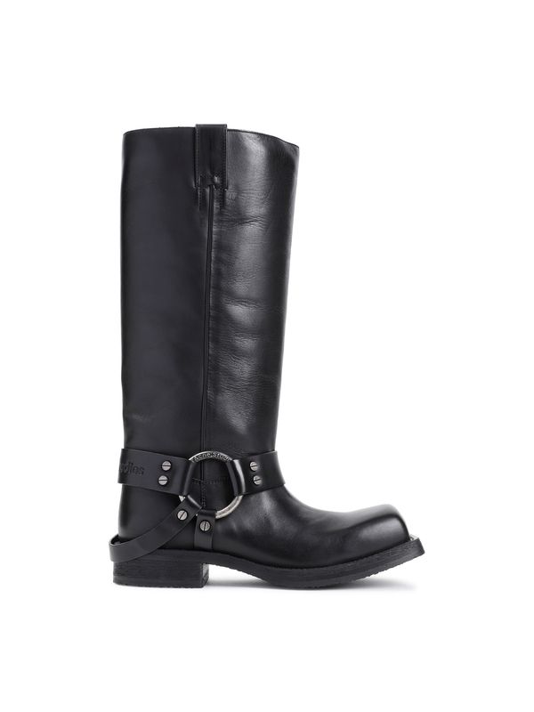 Biker Leather High Boots