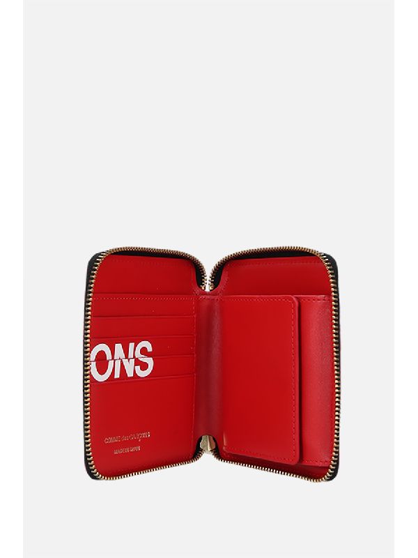 Maxi Logo Printing Zipper Around Bifold Wallet