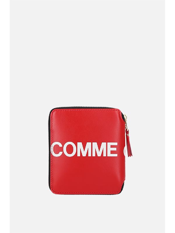 Maxi Logo Printing Zipper Around Bifold Wallet