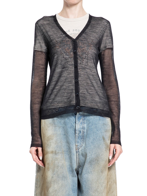 Wool Blend Sheer Cardigan