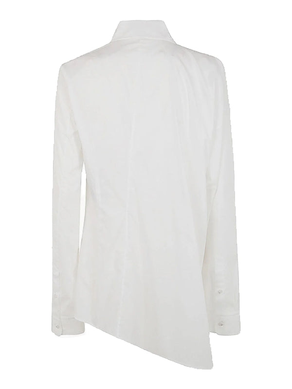 Asymmetric Button Cotton Shirt