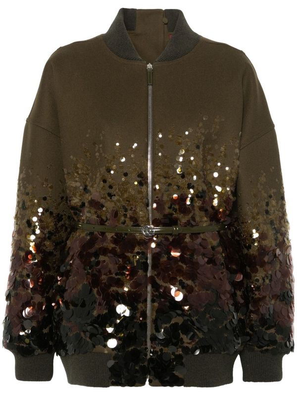 Back Interlocking G Sequin Embellished Bomber